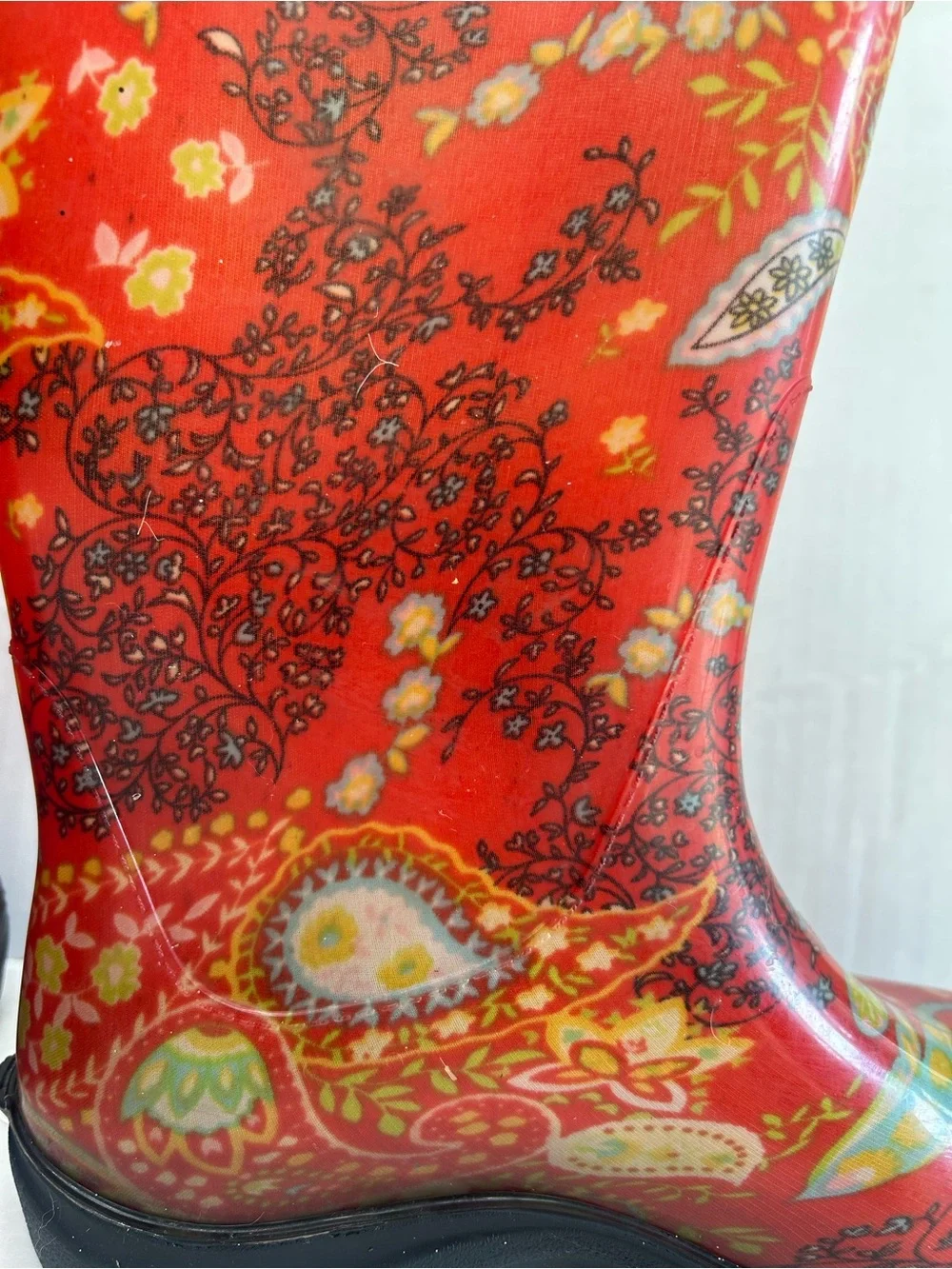 Sloggers Red Paisley Waterproof Rain & Garden Boots Size 10